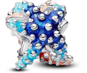 Pandora Moments 793817C01 Mini breloque en Forme d'étoile de mer colorée en Argent Sterling Compatible avec Pendentif Moments, 9,9x8,6x9,4 mm, Argent Sterling, Pas de gemme