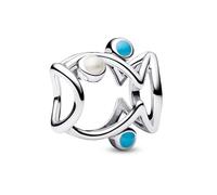 Pandora Moments 793819C01 Breloque en forme de poisson en argent sterling compatible avec pendentif Moments, 6x11,1x11,1 mm, Argent sterling, Pas de gemme