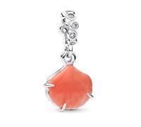 Pandora Moments 793821C01 Breloque double coquillage corail en argent sterling compatible avec les pendentifs Me and Moments, 5,2x13,1x11,2 mm, Argent sterling, Zircone cubique