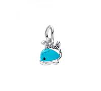 Pandora Moments 793822C01 Breloque en forme de baleine turquoise en argent sterling avec zircone compatible Me and Moments, 7,3x13,2x12,3 mm, Argent sterling, Zircone cubique