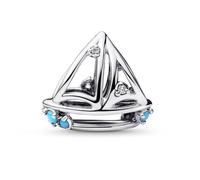 Pandora Moments 793905C01 Breloque en forme de voilier en argent sterling avec zircone Compatible avec pendentif Moments, 7,5x10,8x12,2 mm, Argent sterling, Zircone cubique