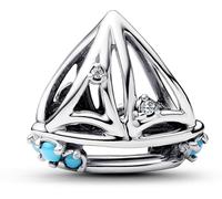 Pandora Moments 793905C01 Breloque en forme de voilier en argent sterling avec zircone Compatible avec pendentif Moments, 7,5x10,8x12,2 mm, Argent sterling, Zircone cubique