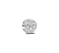 PANDORA Moments 794040C00 Mini breloque en forme de tête de mort structurée en argent sterling avec zircone