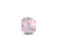 PANDORA Moments 794433C01 Breloque en forme de cube d'amour en argent sterling avec zircone Rose