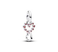 PANDORA Moments 794435C01 Breloque en forme de cœurs liés et pierres rouges en argent sterling avec zircone Compatible Me and Moments
