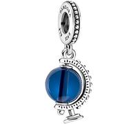 Pandora Moments 799430C01 Blue Globe Dangle Charm en argent sterling avec une boule de cristal bleu foncé 8,5 x 14,2 x 10,6 mm (T/H/B), taille unique, Argent sterling Verre, Verre