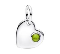 PANDORA Moments Août 794295C08 Pendentif en forme de cœur avec pierre verte précoce en argent sterling avec cristal artificiel Compatible ME et Moments