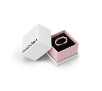 Pandora Moments Bague bande de cœurs plaquée or rose 14 carats pour femme, taille 48, avec boîte cadeau
