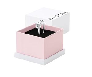 Pandora Moments Bague Rose en argent sterling avec zircones cubiques transparentes