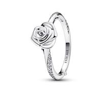 Pandora Moments Bague Rose en argent sterling avec zircones cubiques transparentes, taille 48