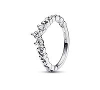 Pandora Moments Bague Tiare Volute Royale en argent sterling avec zircones cubiques transparentes, taille 58
