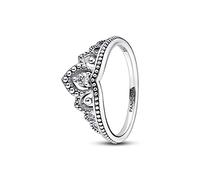 Pandora Moments Bague Tiare Volute Royale en argent sterling avec zircones cubiques transparentes, taille 58