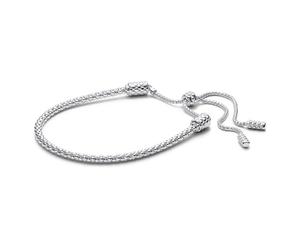 Pandora Moments Bracelet coulissant en argent sterling à maille cloutée