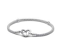 Pandora Moments Bracelet maille cloutée en argent sterling avec fermoir cœur, 20