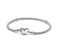 Pandora Moments Bracelet maille cloutée en argent sterling avec fermoir cœur