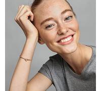 Pandora Moments Bracelet maille cloutée en métal plaqué or rose 14 carats avec fermoir en forme de cœur, 19