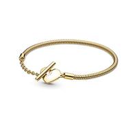 Bracelet Pandora Moments Maille Serpent Barre en T & C?ur - Doré Doré Doré 23 cm