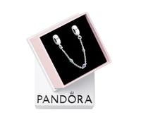 Pandora Moments Chaîne de confort en argent sterling avec cristal bleu foncé et bleu clair