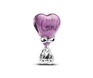 Pandora Moments Charm Ballon C’est une fille en argent sterling avec émail dégradé violet à rose clair et noir