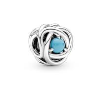 Pandora Moments Charm Cercle Éternité en argent sterling avec cristal bleu capri