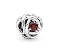 Pandora Moments Charm Cercle Éternité en argent sterling avec cristal rouge