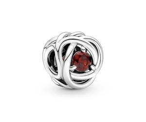 Pandora Moments Charm Cercle Éternité en argent sterling avec cristal rouge