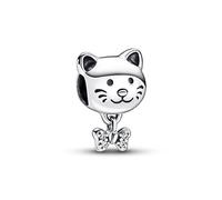 Pandora Charm Moments Chat en argent sterling avec zircones cubiques transparentes
