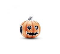 Pandora Charm Moments Citrouille argent sterling émail orange transparent phosphorescent