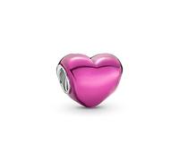 Pandora Moments Charm Cœur en argent sterling avec émail rose cerise clair transparent