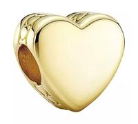 Pandora Moments Charm Cœur gravable en métal plaqué or 14 carats