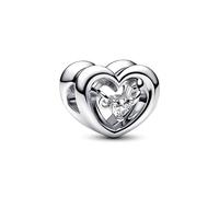 Pandora Moments Charm Cœur ouvert en argent sterling avec zircones cubiques transparentes