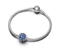 Pandora Moments Charm en argent sterling avec cristal bleu et zircones cubiques transparentes