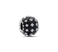 Pandora Moments Charm en argent sterling avec cristal noir et zircones cubiques transparentes