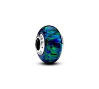 Pandora Moments Charm en argent sterling avec opale verte bleue créée en laboratoire