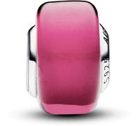 Pandora Charm Moments en argent sterling avec verre de Murano rose