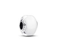 Pandora Moments Charm en argent sterling avec verre de Murano blanc