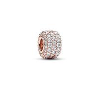 Pandora Moments Charm en métal plaqué or rose 14 carats avec zircones cubiques transparentes