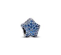 Pandora Moments Charm Étoile en argent sterling avec cristal bleu foncé