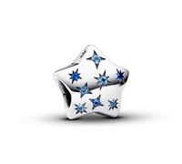 Pandora Moments Charm Étoile en argent sterling avec cristal bleu foncé, bleu clair et zircones cubiques transparentes
