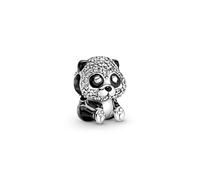 Pandora Moments Charm pendant double Cadenas cœur en argent sterling et métal plaqué or rose 14 carats avec zircones cubiques transparentes