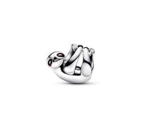 Pandora Moments Charm Paresseux en argent sterling avec émail marron et noir