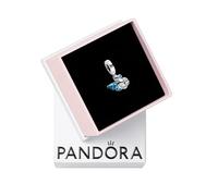 Pandora Moments Charm pendant Bernard-L’Hermite en argent sterling avec cristal bleu, vert, zircones cubiques transparentes et émail bleu phosphorescent