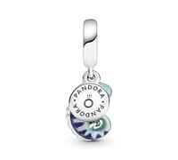 Pandora Moments Charm pendant Caméléon en argent sterling avec émail bleu turquoise à bleu foncé, violet à rose