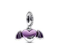 Pandora Moments Charm pendant Cœur Ailé Vampire en argent sterling avec émail violet dégradé