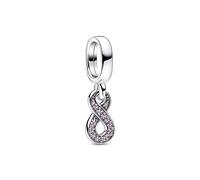 Pandora Moments Charm pendant Infini en argent sterling avec cristal rouge cerise et rose