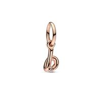 Pandora Moments Charm pendant Lettre b en métal plaqué or rose 14 carats avec zircones cubiques transparentes