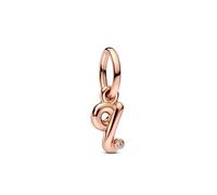 Pandora Moments Charm pendant Lettre q en métal plaqué or rose 14 carats avec zircones cubiques transparentes