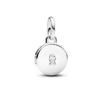 Pandora Moments Charm pendant Médaillon Amour ouvrable et gravable en argent sterling avec zircones cubiques transparentes