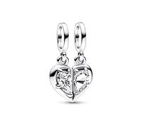 Pandora Moments Charm pendant séparable Cœur en argent sterling avec zircones cubiques transparentes