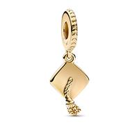 Pandora – Charm pendentif Toque de Diplômé(e) en métal plaqué or 14 carats
